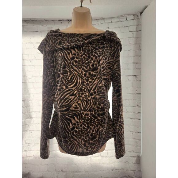 Rafaella Women's Size Large Leopard Print Blouse - Picture 1 of 9